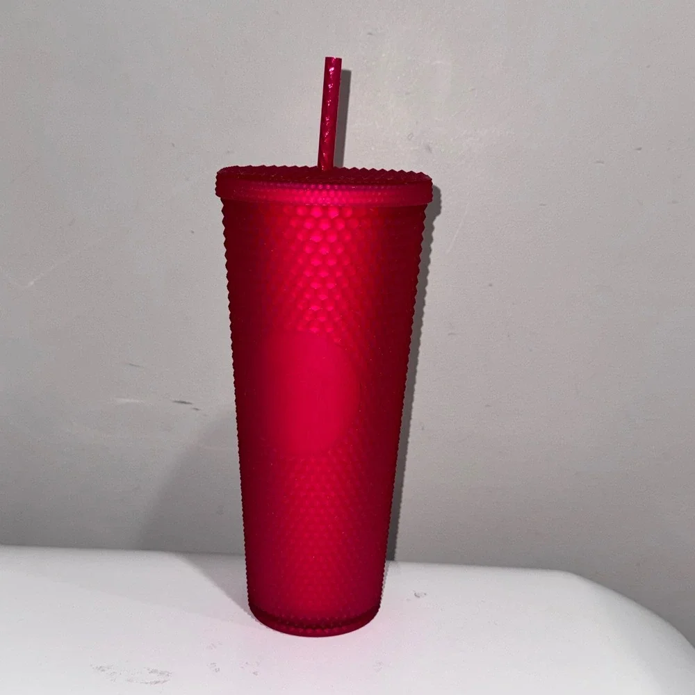 Starbucks Tumbler Cold Cup 24oz Venti Pink Excellent Studded Matte Honeycomb